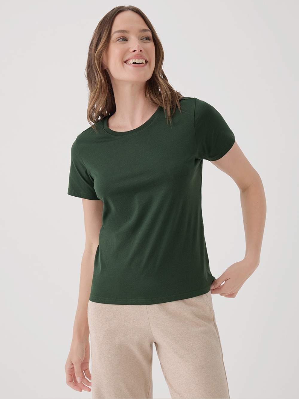 ‼️EUC: Pact Organic Dark Green Crew Neck Short Sleeve T-Shirt - XL